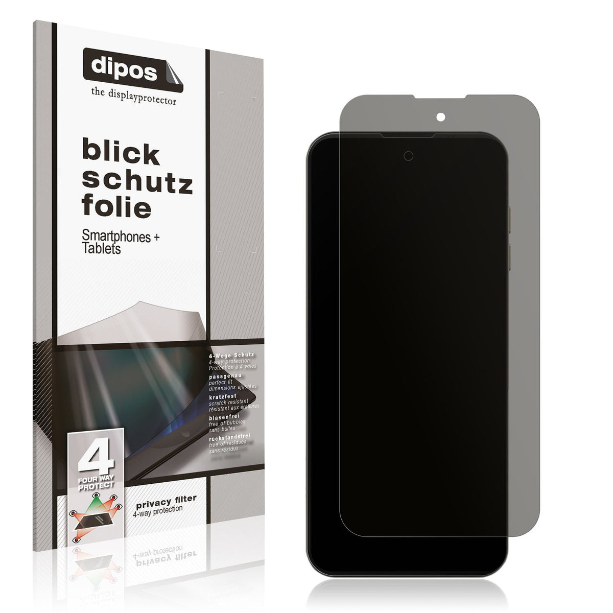 Blickschutzfolie von dipos passend für I Kall S1 Plus, präziser Zuschnitt und blasenfrei montiert