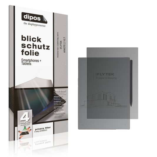 Blickschutzfolie von dipos passend für iFLYTEK AINOTE 2 10.7, präziser Zuschnitt und blasenfrei montiert