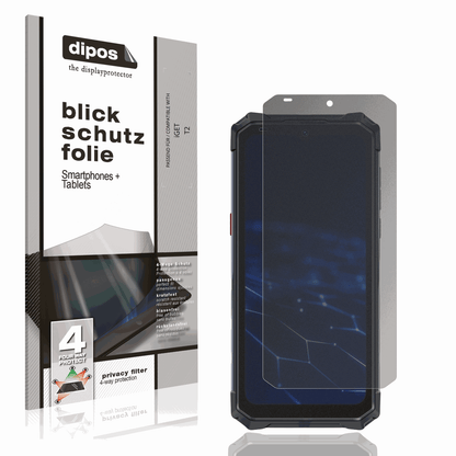 Blickschutzfolie von dipos passend für iGET T2, präziser Zuschnitt und blasenfrei montiert