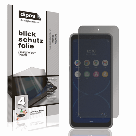 Blickschutzfolie von dipos passend für Ingenico Axium NX8, präziser Zuschnitt und blasenfrei montiert