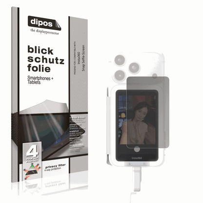 Blickschutzfolie von dipos passend für Insta360 Snap Selfie-Screen, präziser Zuschnitt und blasenfrei montiert