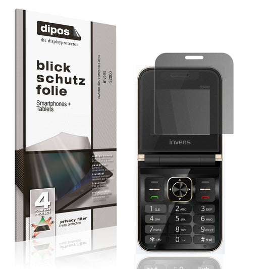 Blickschutzfolie von dipos passend für invens S2000, präziser Zuschnitt und blasenfrei montiert