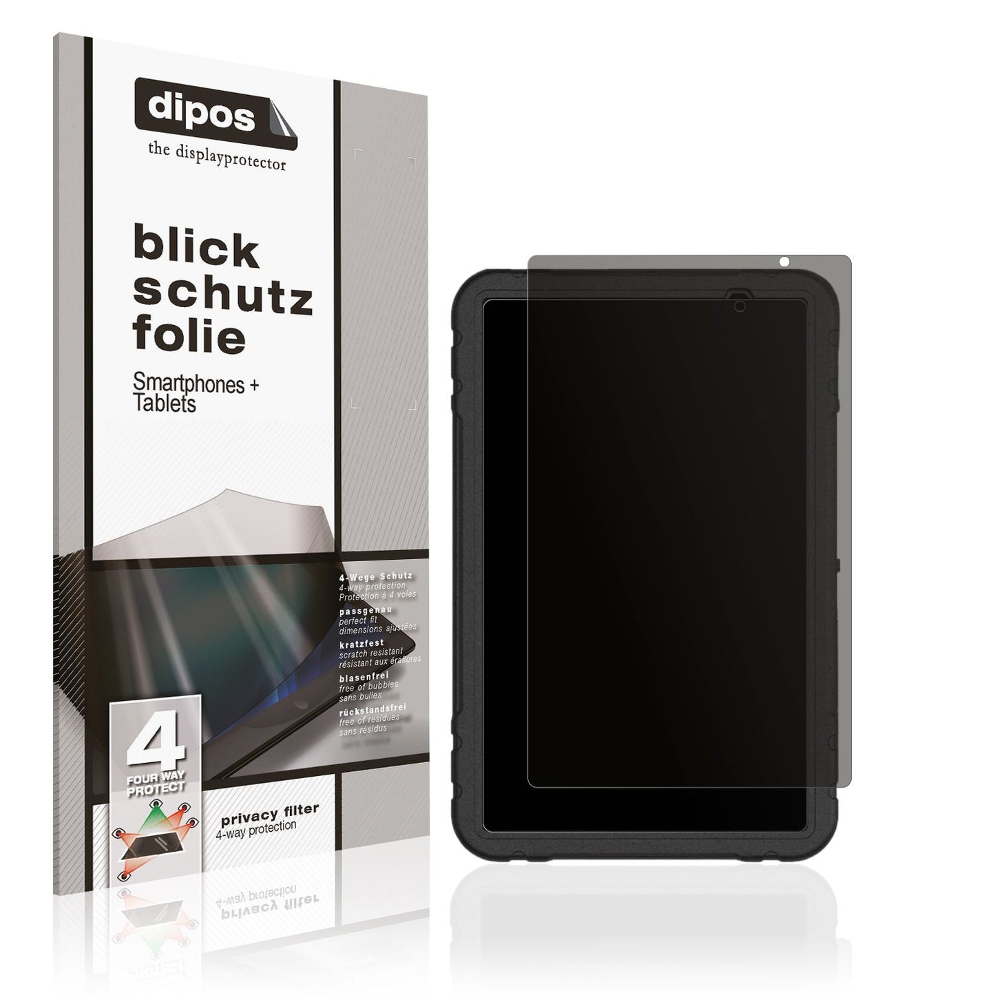 Blickschutzfolie von dipos passend für Juedur R500 10 Zoll, präziser Zuschnitt und blasenfrei montiert