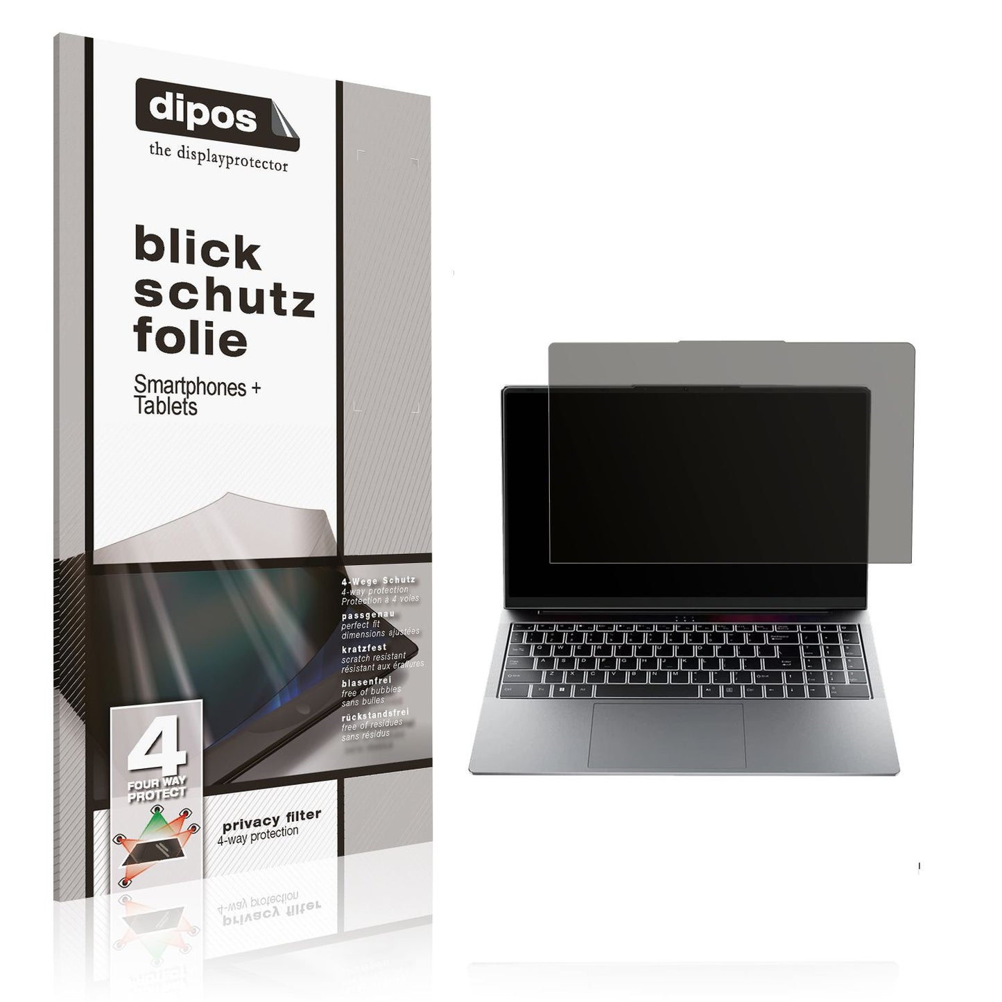 Blickschutzfolie von dipos passend für Jumper J1 16 Zoll, präziser Zuschnitt und blasenfrei montiert