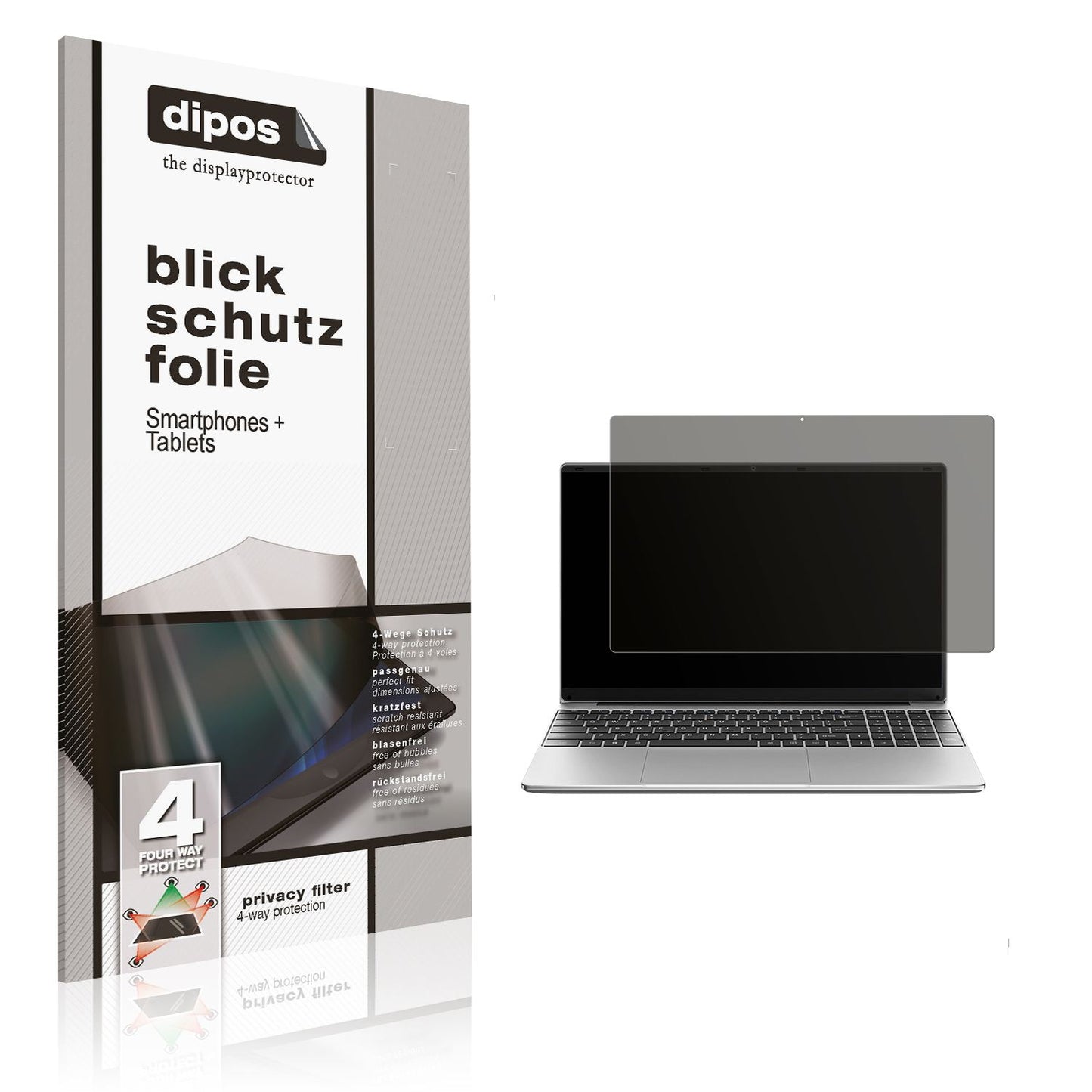 Blickschutzfolie von dipos passend für Jumper S7HI12640 15.6 Zoll, präziser Zuschnitt und blasenfrei montiert