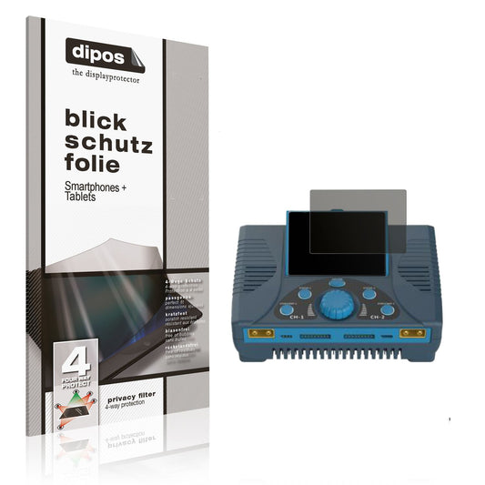 Blickschutzfolie von dipos passend für Junsi iCharger 308 Duo, präziser Zuschnitt und blasenfrei montiert