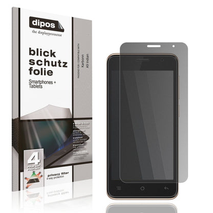 Blickschutzfolie von dipos passend für Karbonn A9 Indian, präziser Zuschnitt und blasenfrei montiert