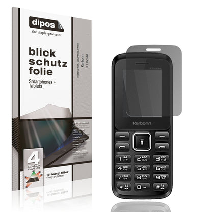 Blickschutzfolie von dipos passend für Karbonn K1 Indian, präziser Zuschnitt und blasenfrei montiert