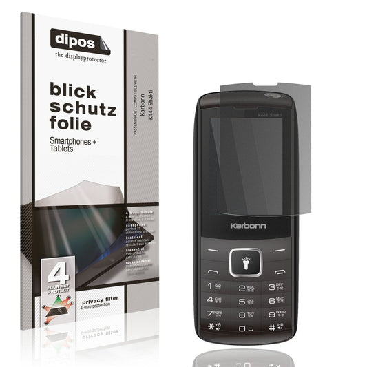 Blickschutzfolie von dipos passend für Karbonn K444 Shakti, präziser Zuschnitt und blasenfrei montiert