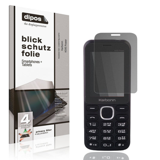 Blickschutzfolie von dipos passend für Karbonn K595 Power, präziser Zuschnitt und blasenfrei montiert