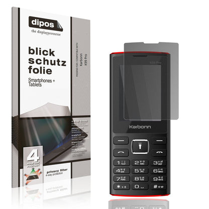 Blickschutzfolie von dipos passend für Karbonn K99 Pro, präziser Zuschnitt und blasenfrei montiert