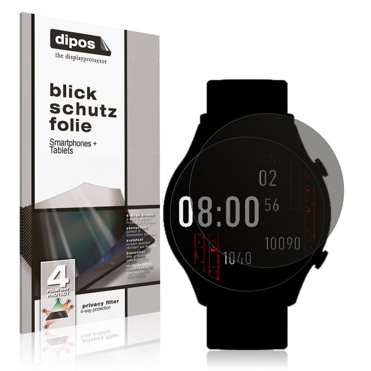 Blickschutzfolie von dipos passend für Kieslect Calling Watch KR Pro, präziser Zuschnitt und blasenfrei montiert