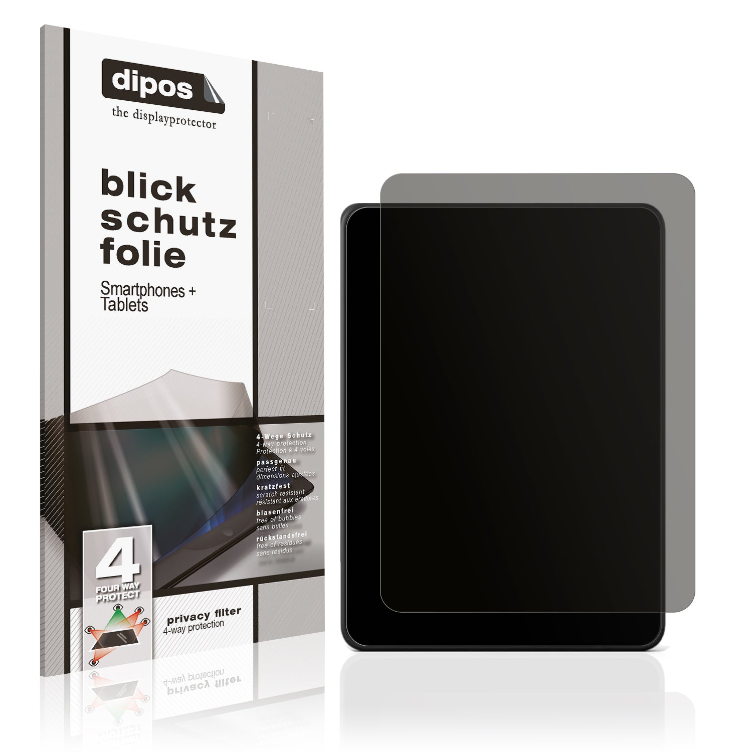 Blickschutzfolie von dipos passend für Kindle Paperwhite 12. Gen 2024, präziser Zuschnitt und blasenfrei montiert