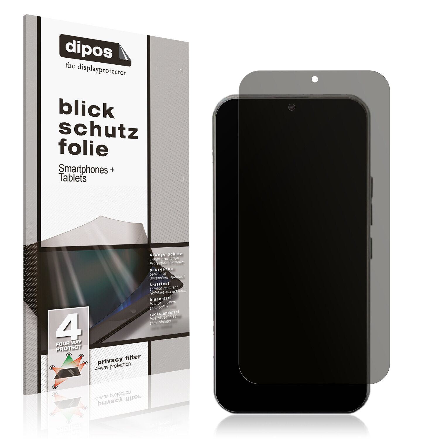 Blickschutzfolie von dipos passend für Kodak Smartway L2, präziser Zuschnitt und blasenfrei montiert