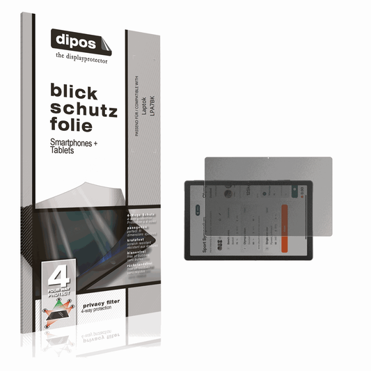 Blickschutzfolie von dipos passend für Laptok LPA7BK, präziser Zuschnitt und blasenfrei montiert