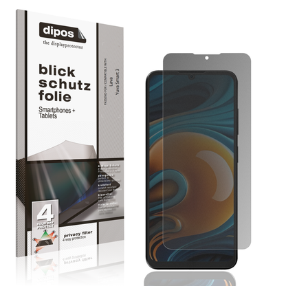Blickschutzfolie von dipos passend für Lava Yuva Smart 3, präziser Zuschnitt und blasenfrei montiert