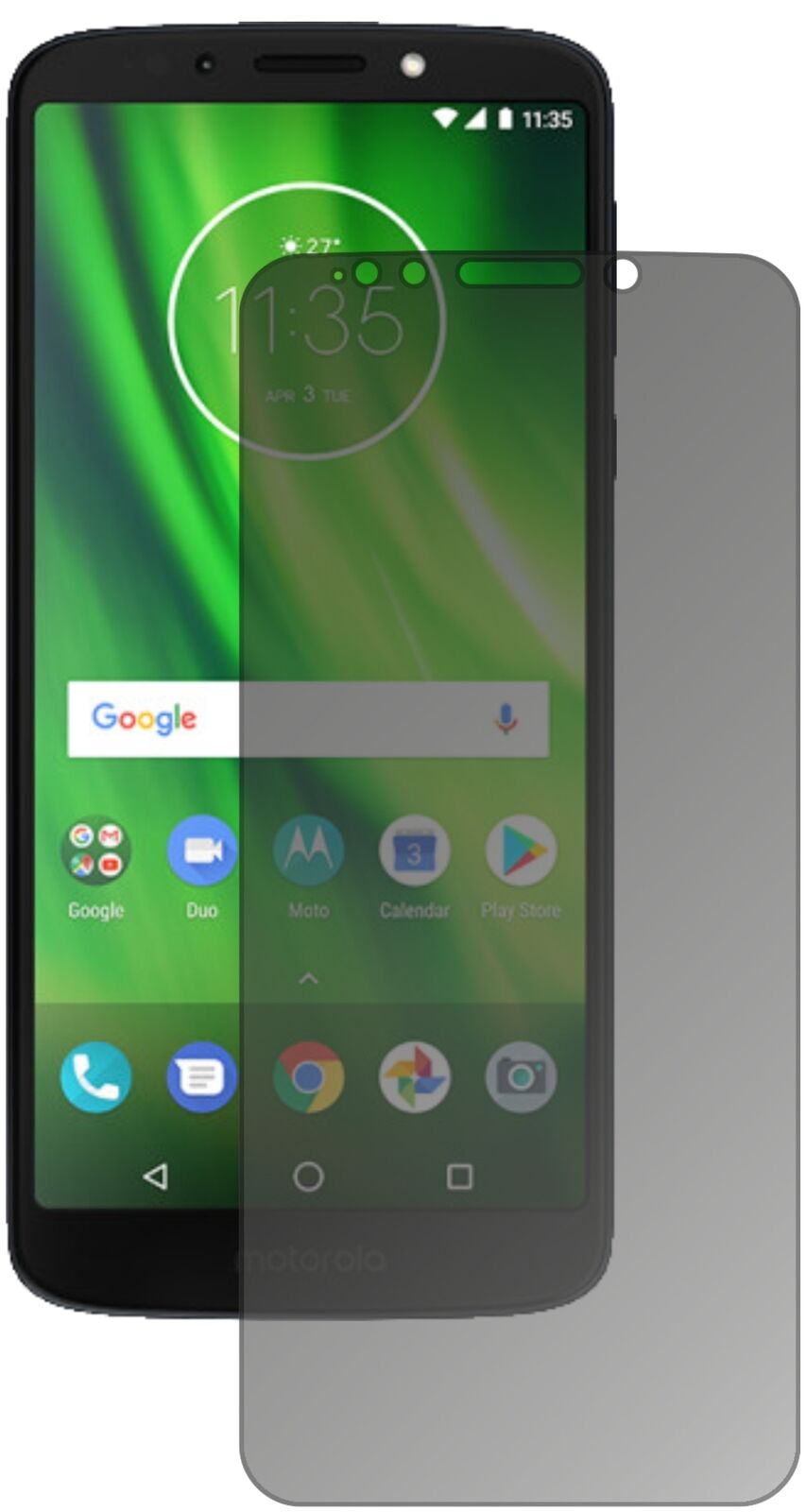 Blickschutzfolie von dipos passend für Lenovo Moto G6 Play, präziser Zuschnitt und blasenfrei montiert