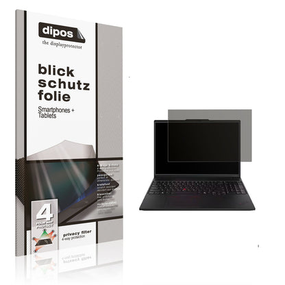 Blickschutzfolie von dipos passend für Lenovo ThinkPad P16 Gen 3, präziser Zuschnitt und blasenfrei montiert
