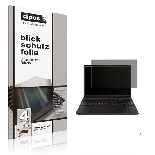 Blickschutzfolie von dipos passend für Lenovo ThinkPad P16 Gen 3, präziser Zuschnitt und blasenfrei montiert