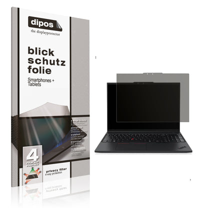 Blickschutzfolie von dipos passend für Lenovo ThinkPad P16s Gen4, präziser Zuschnitt und blasenfrei montiert