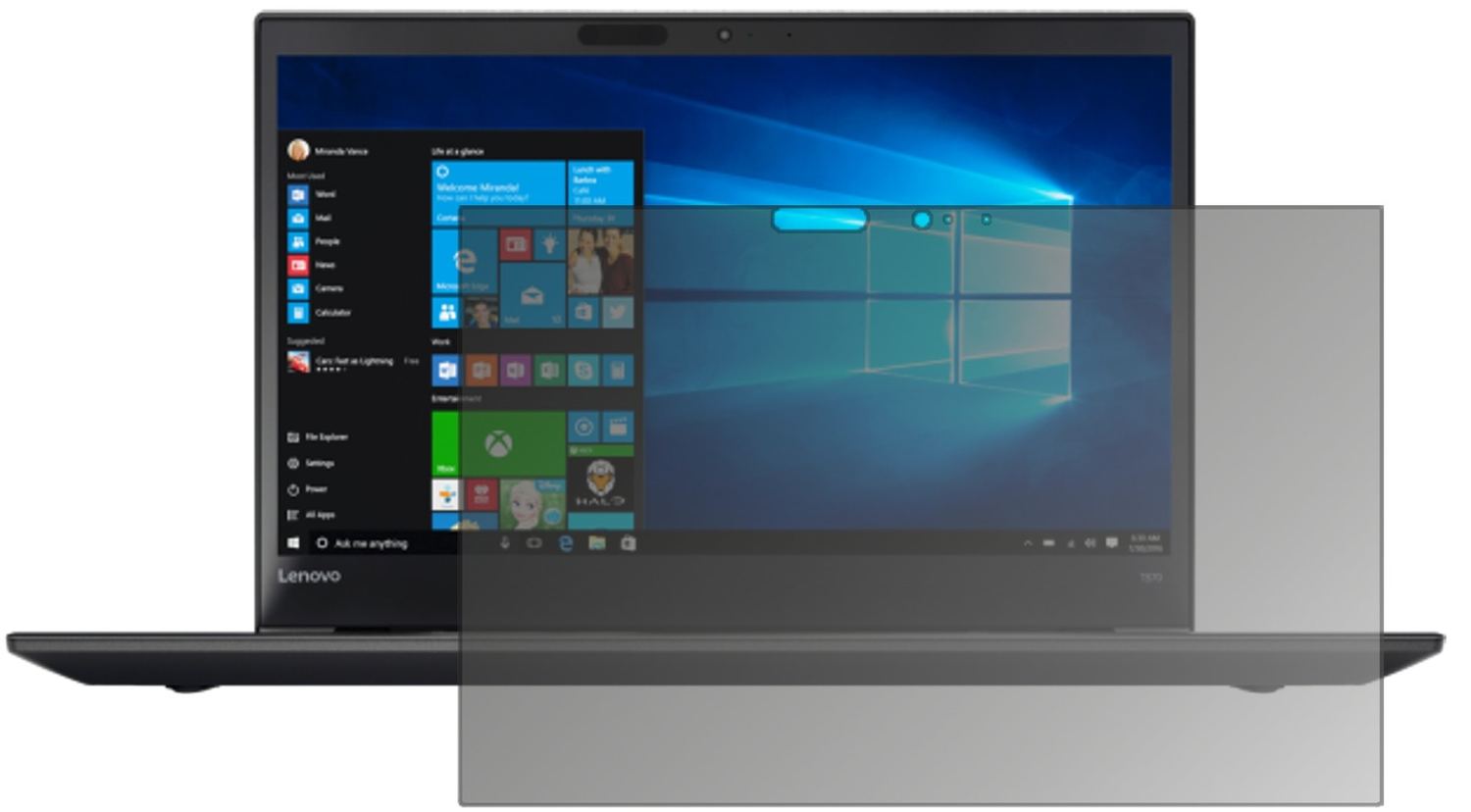 Blickschutzfolie von dipos passend für Lenovo ThinkPad T570, präziser Zuschnitt und blasenfrei montiert