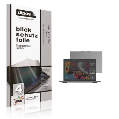 Blickschutzfolie von dipos passend für Lenovo Yoga 7 2-in-1 14IML9, präziser Zuschnitt und blasenfrei montiert