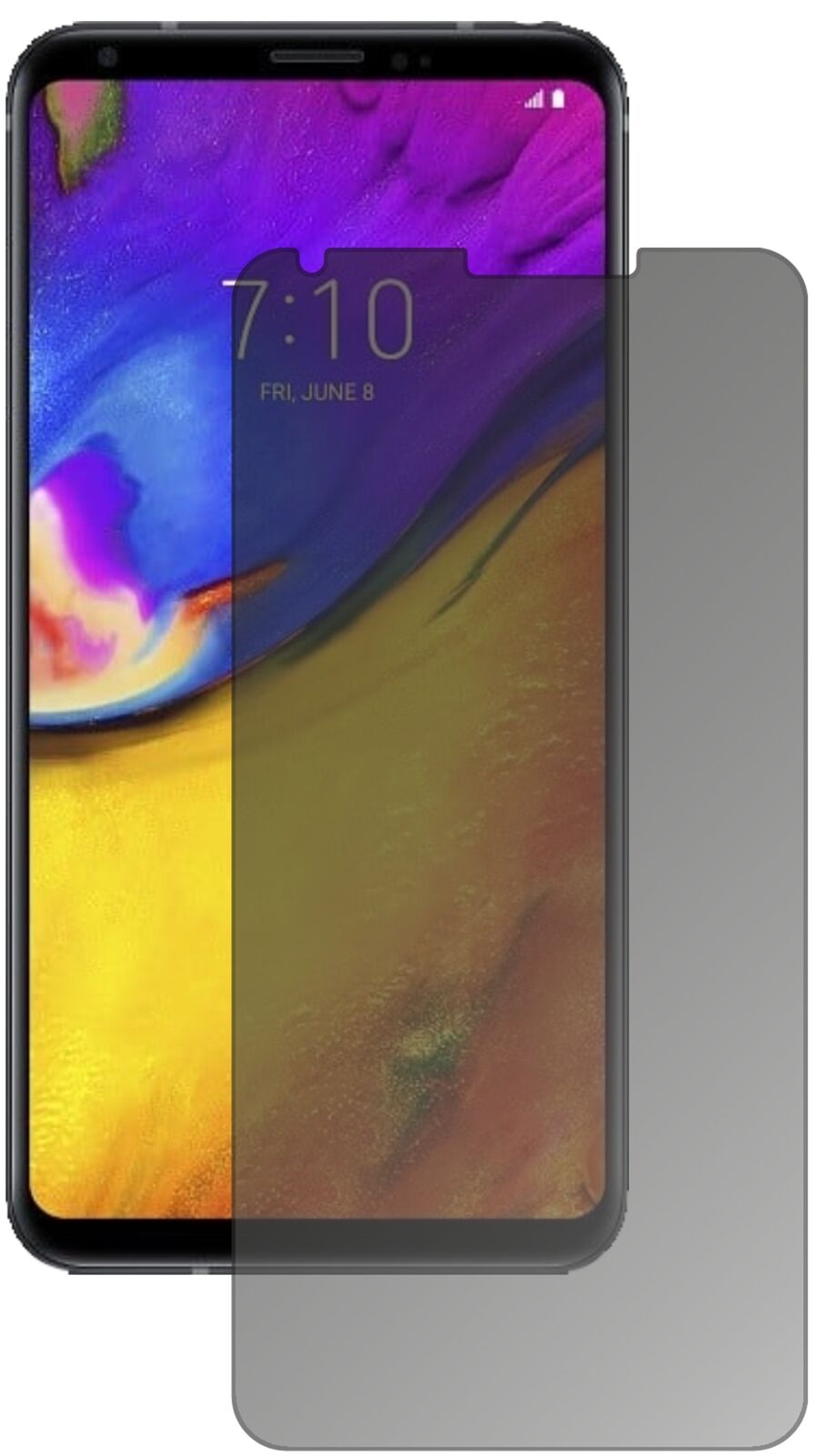 Blickschutzfolie von dipos passend für LG V35 ThinQ, präziser Zuschnitt und blasenfrei montiert
