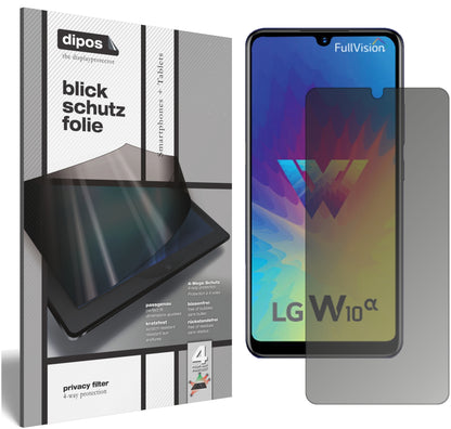 Blickschutzfolie von dipos passend für LG W10 Alpha, präziser Zuschnitt und blasenfrei montiert