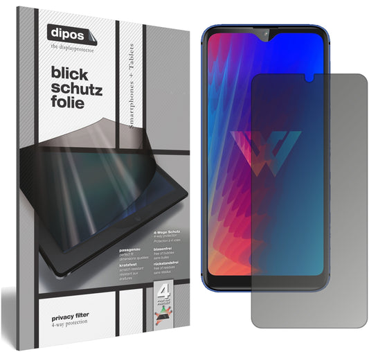 Blickschutzfolie von dipos passend für LG W30 Pro, präziser Zuschnitt und blasenfrei montiert