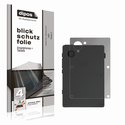 Blickschutzfolie von dipos passend für Light Phone 3 Rückseite, präziser Zuschnitt und blasenfrei montiert