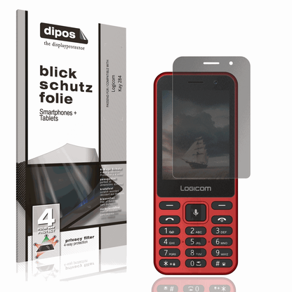 Blickschutzfolie von dipos passend für Logicom Kay 284, präziser Zuschnitt und blasenfrei montiert