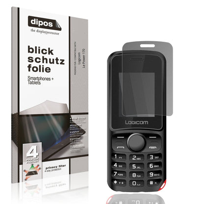 Blickschutzfolie von dipos passend für Logicom Le Power 170, präziser Zuschnitt und blasenfrei montiert