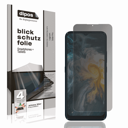 Blickschutzfolie von dipos passend für Logicom Solar Pro, präziser Zuschnitt und blasenfrei montiert