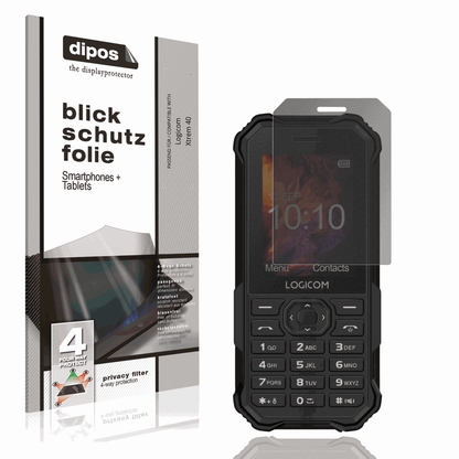 Blickschutzfolie von dipos passend für Logicom Xtrem 40, präziser Zuschnitt und blasenfrei montiert