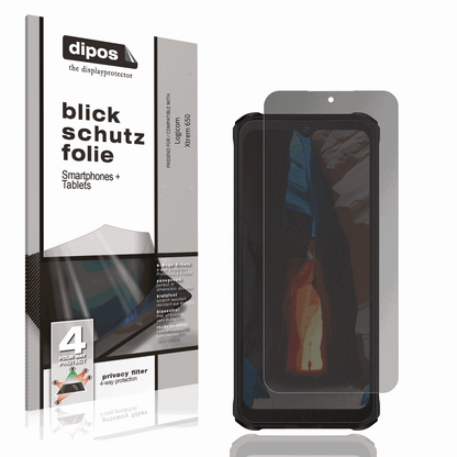 Blickschutzfolie von dipos passend für Logicom Xtrem 650, präziser Zuschnitt und blasenfrei montiert