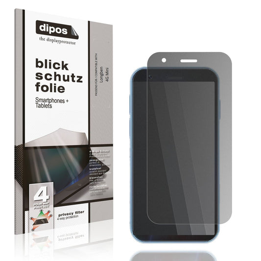 Blickschutzfolie von dipos passend für Longben 4G Mini, präziser Zuschnitt und blasenfrei montiert