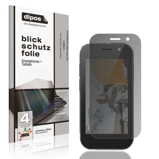 Blickschutzfolie von dipos passend für Longben XS14 Pro Mini-Smartphone, präziser Zuschnitt und blasenfrei montiert