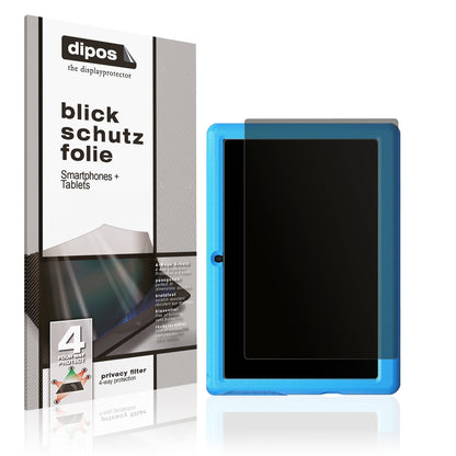 Blickschutzfolie von dipos passend für Lville Kinder Tablet, präziser Zuschnitt und blasenfrei montiert