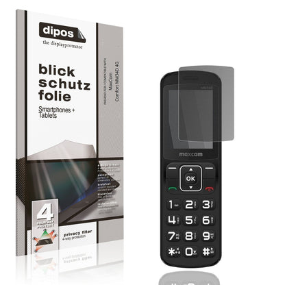 Blickschutzfolie von dipos passend für MaxCom Comfort MM34D 4G, präziser Zuschnitt und blasenfrei montiert