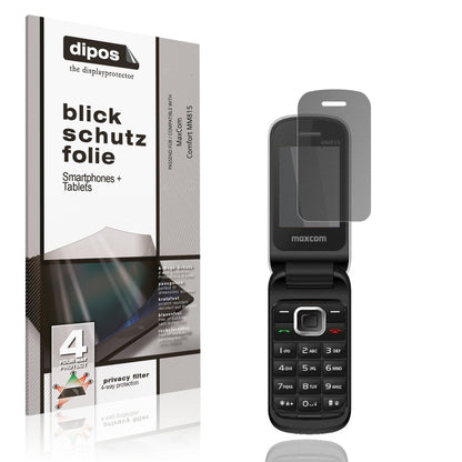 Blickschutzfolie von dipos passend für MaxCom Comfort MM815, präziser Zuschnitt und blasenfrei montiert