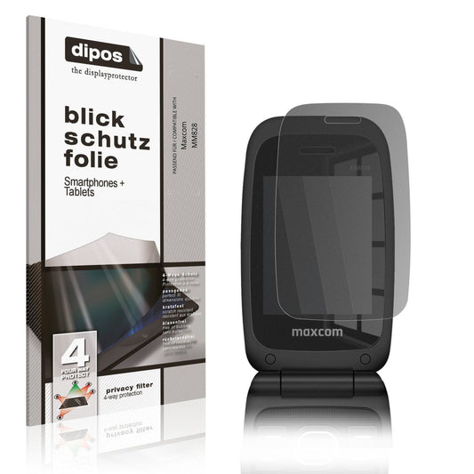 Blickschutzfolie von dipos passend für Maxcom MM828 Innenseite, präziser Zuschnitt und blasenfrei montiert