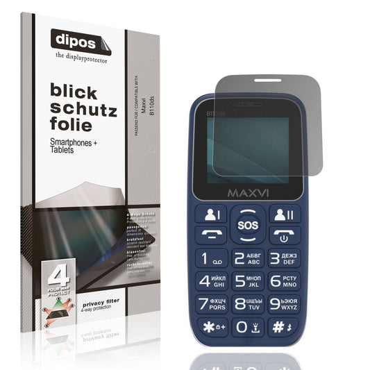 Blickschutzfolie von dipos passend für Maxvi B110ds, präziser Zuschnitt und blasenfrei montiert