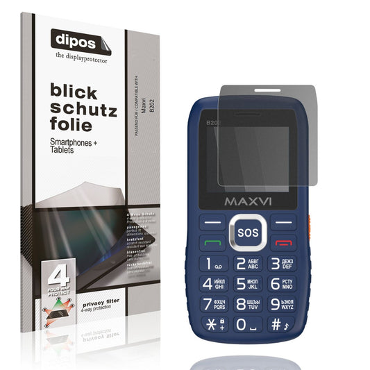 Blickschutzfolie von dipos passend für Maxvi B202, präziser Zuschnitt und blasenfrei montiert