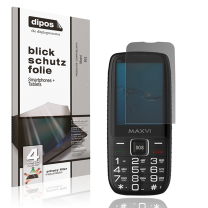 Blickschutzfolie von dipos passend für Maxvi B32, präziser Zuschnitt und blasenfrei montiert