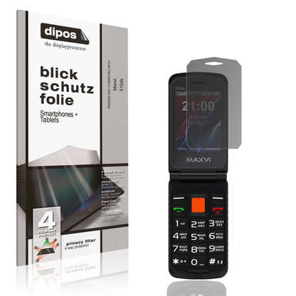 Blickschutzfolie von dipos passend für Maxvi E10ds, präziser Zuschnitt und blasenfrei montiert