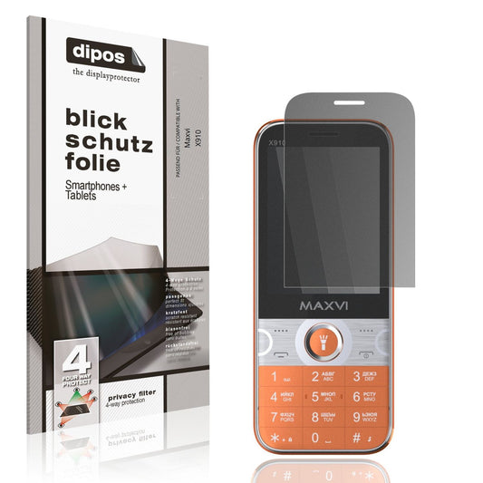 Blickschutzfolie von dipos passend für Maxvi X910, präziser Zuschnitt und blasenfrei montiert