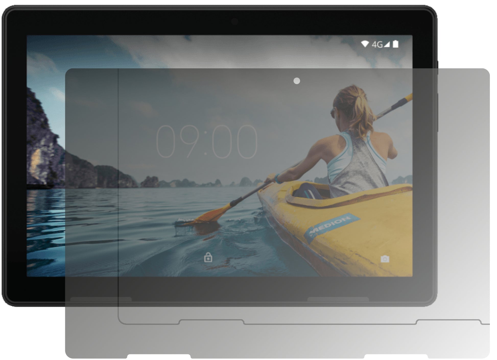 Blickschutzfolie von dipos passend für Medion LifeTab E10702, präziser Zuschnitt und blasenfrei montiert