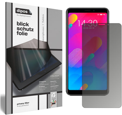 Blickschutzfolie von dipos passend für Meizu V8 pro, präziser Zuschnitt und blasenfrei montiert