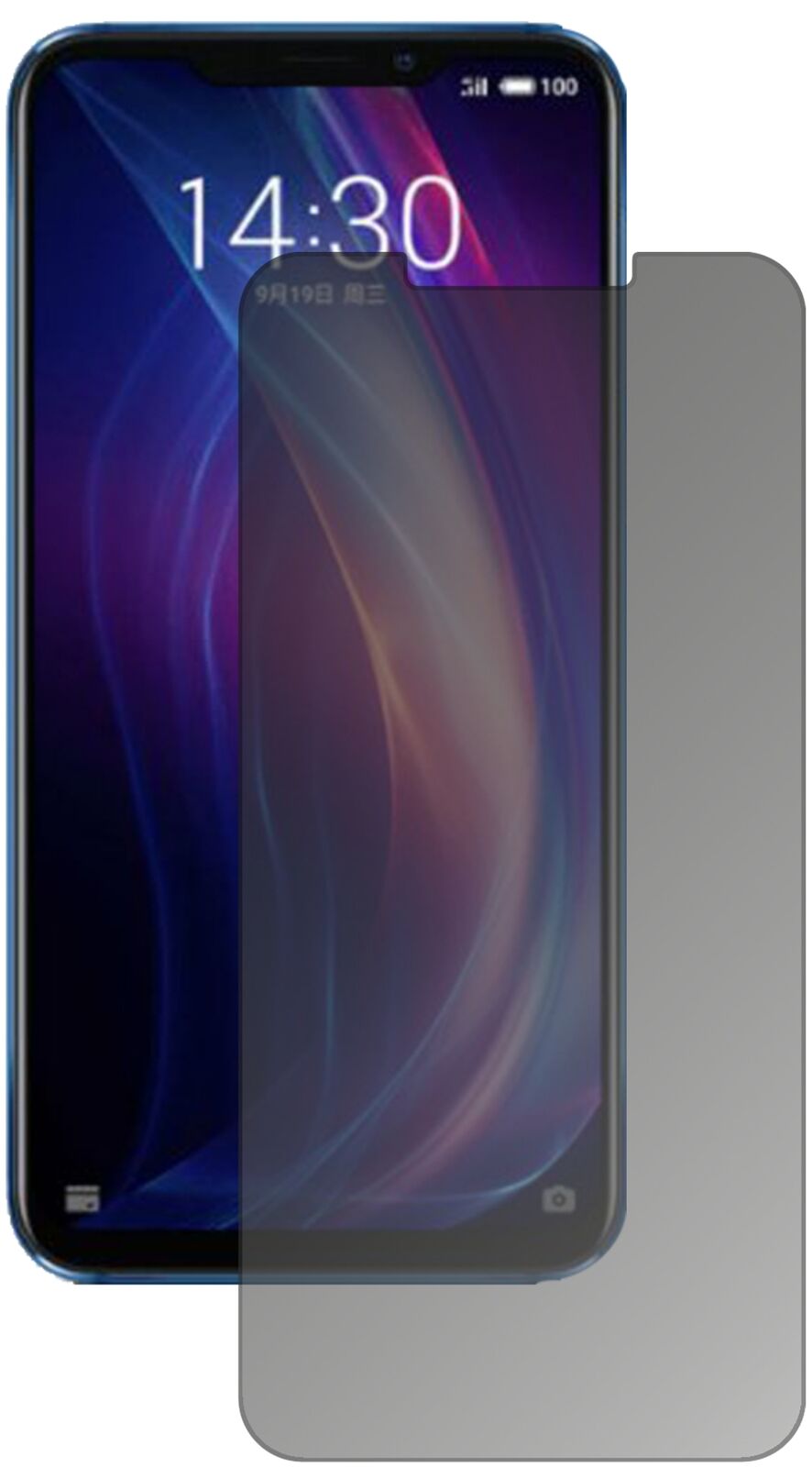 Blickschutzfolie von dipos passend für Meizu X8, präziser Zuschnitt und blasenfrei montiert