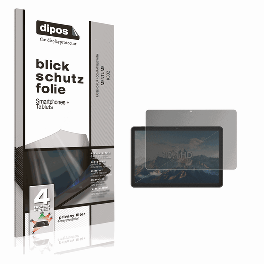 Blickschutzfolie von dipos passend für MENTUME K302, präziser Zuschnitt und blasenfrei montiert